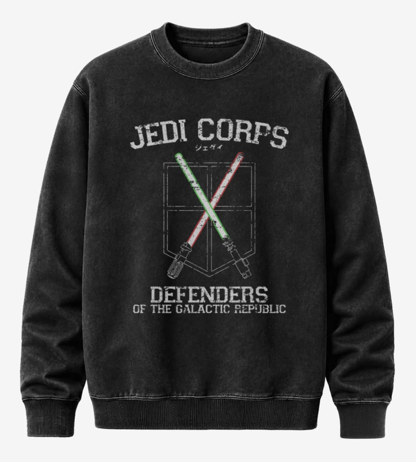 Poleron Polo Acid Wash Negro de Jedi Corps