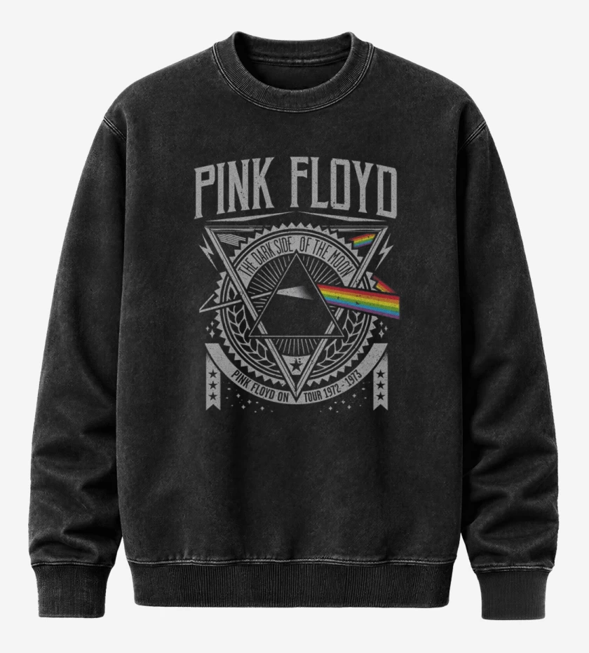 Poleron Polo Acid Wash Negro de Pïnk floyd