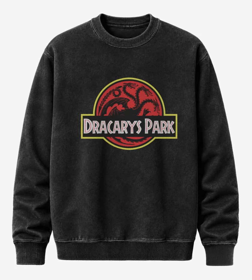Poleron Polo Acid Wash Negro de Dracarys Park