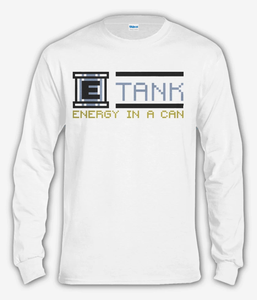 Polera manga larga Blanco de Megaman - E Tank