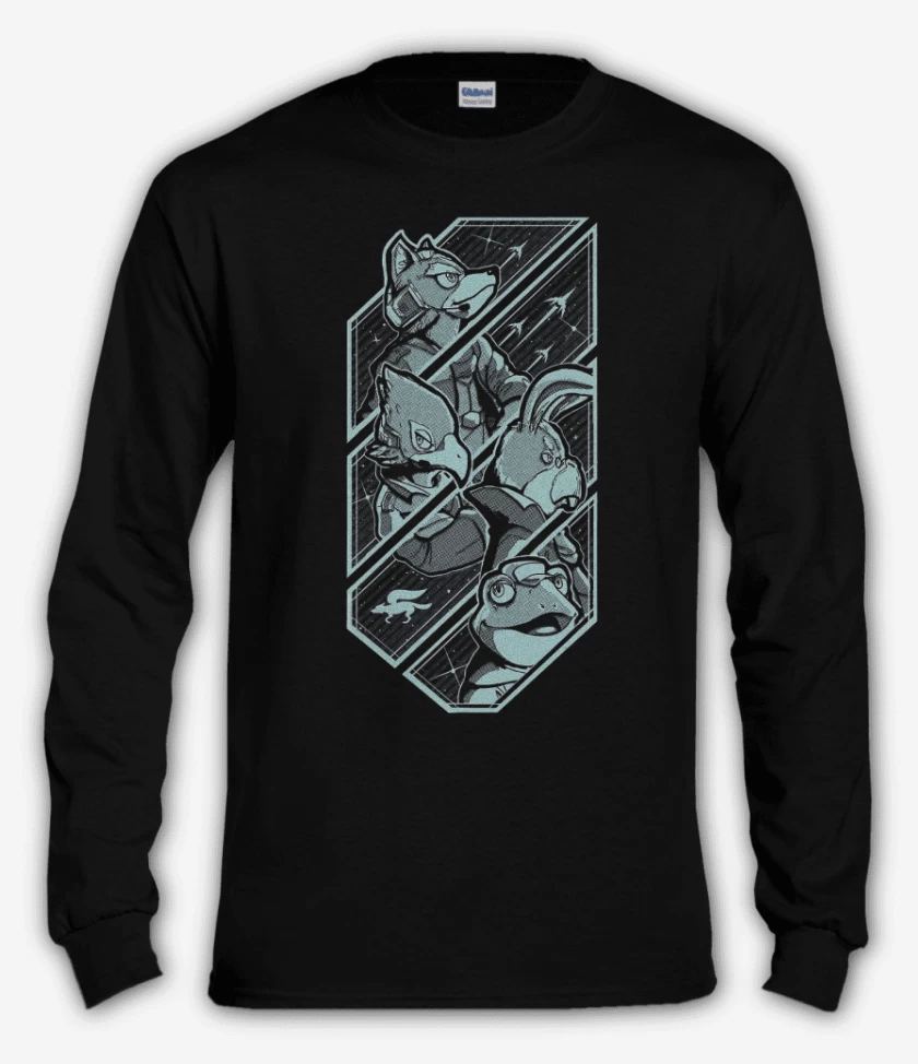 Polera manga larga Negro de Starfox team