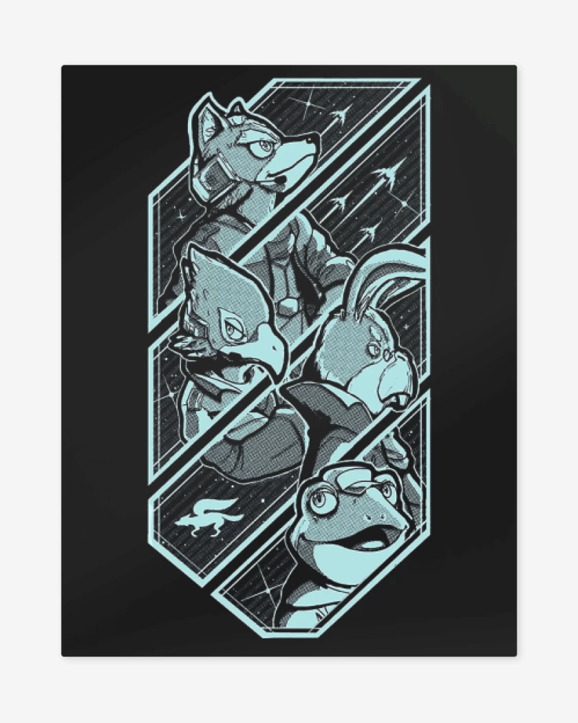 Print metalico Negro de Starfox team
