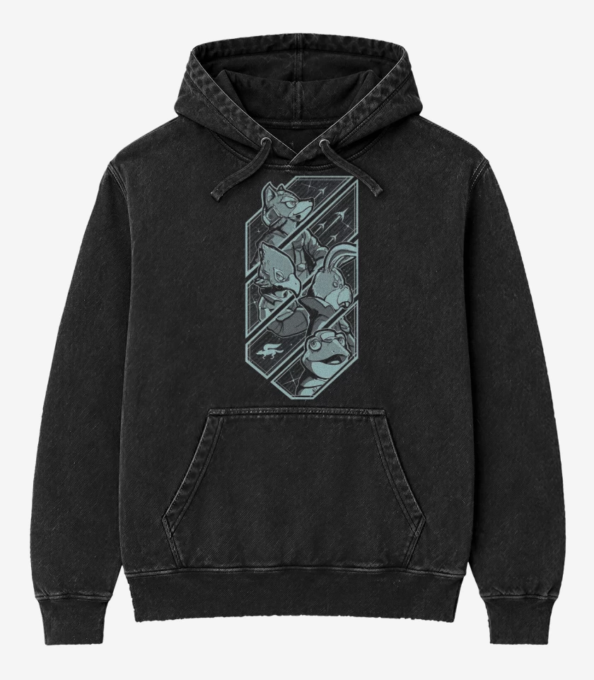Poleron Canguro Acid Wash Negro de Starfox team