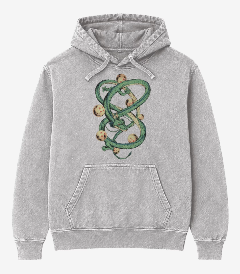 Poleron Canguro Acid Wash Gris Melange de ShenLong