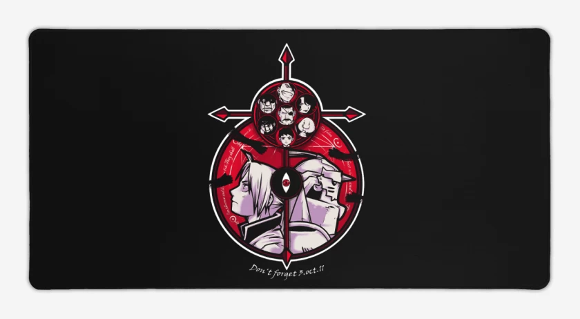 Mouse pad Gamer Negro de fullmetal 7 pecados