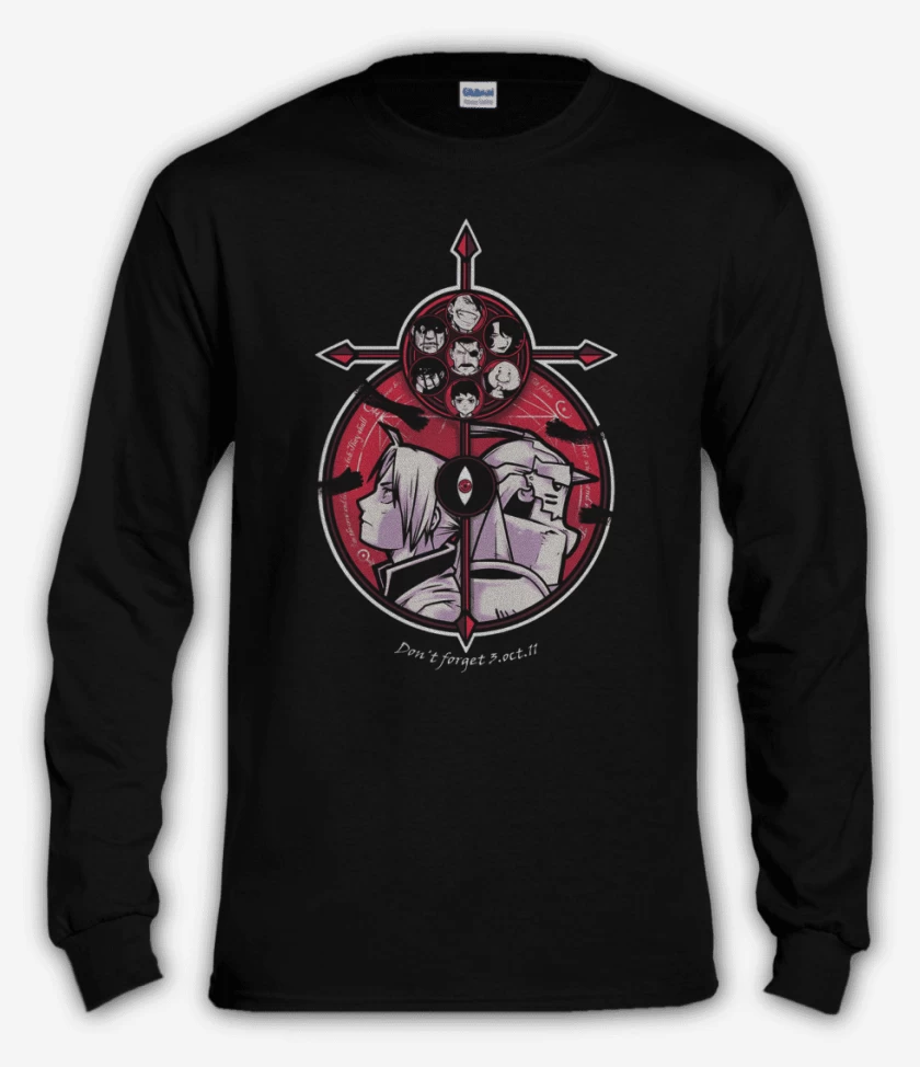 Polera manga larga Negro de fullmetal 7 pecados