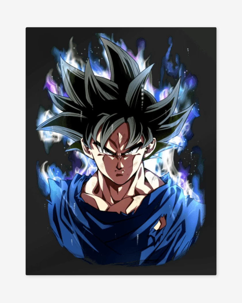 Print metalico Negro de goku migatte