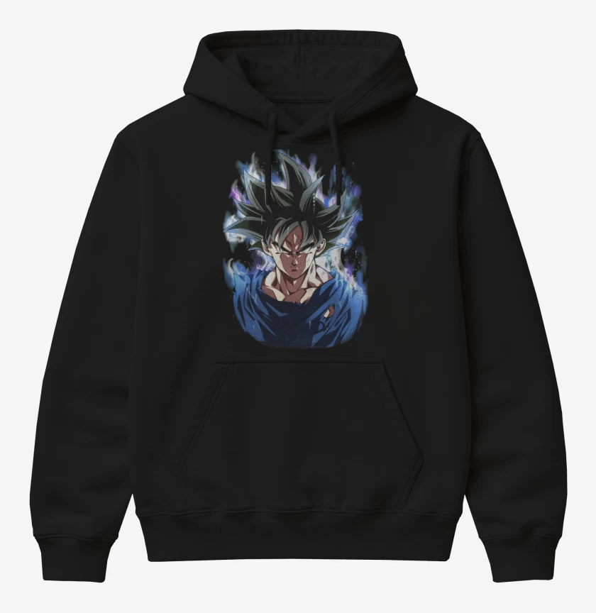Poleron Canguro básico Negro de goku migatte