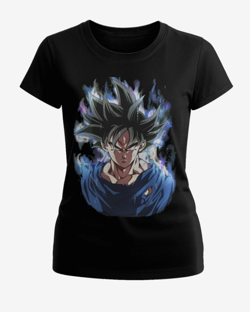 Polera de Mujer Negro de goku migatte