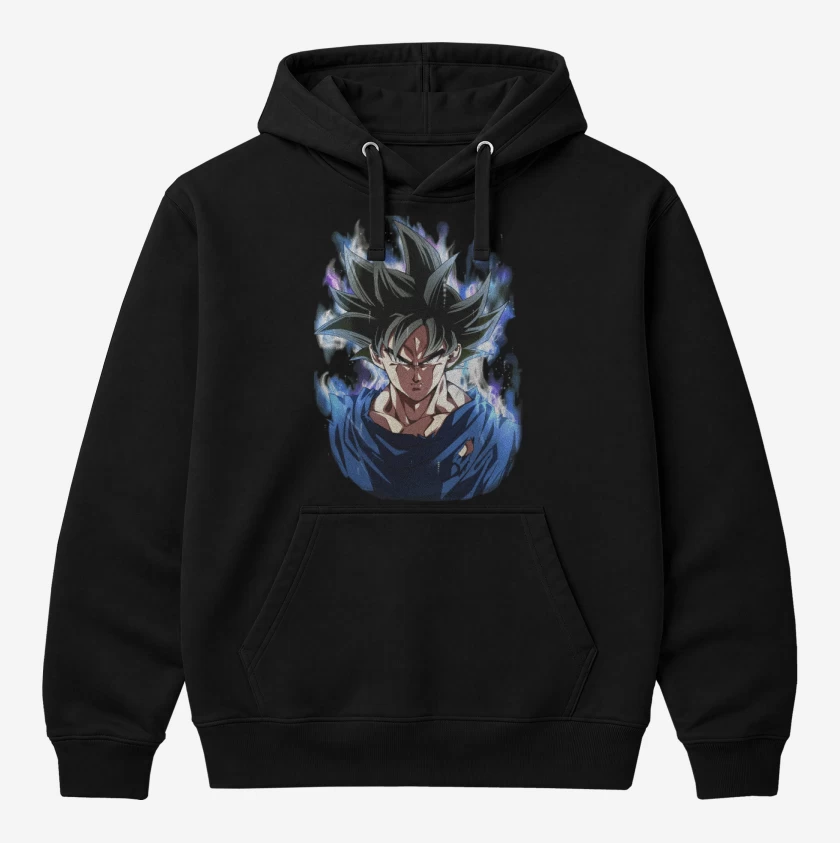 Polerón Canguro Negro de goku migatte