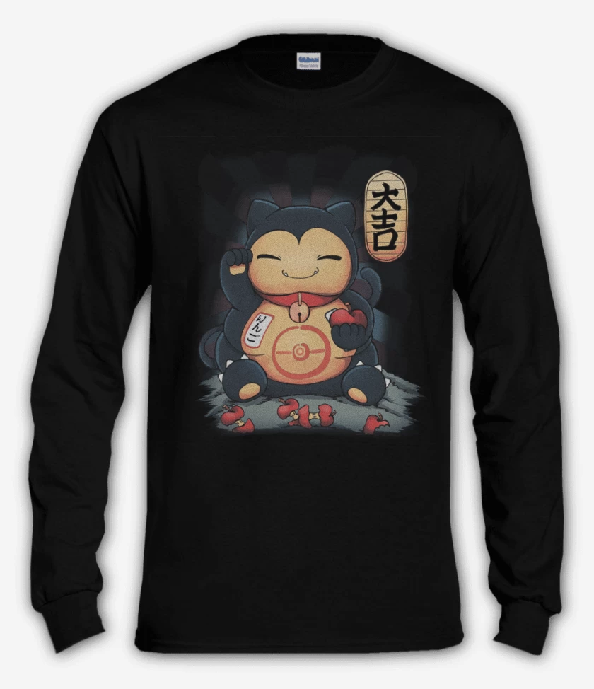 Polera manga larga Negro de lucky snorlax