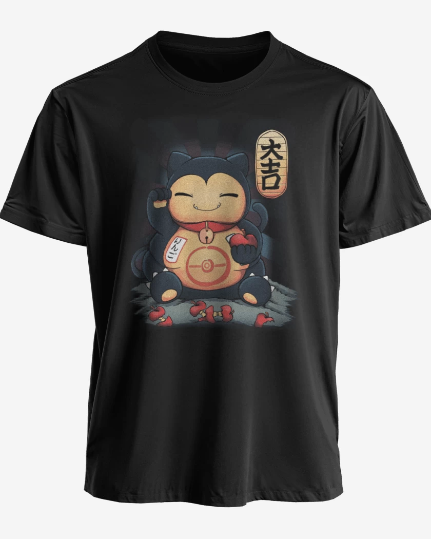 Polera premium Negro de lucky snorlax