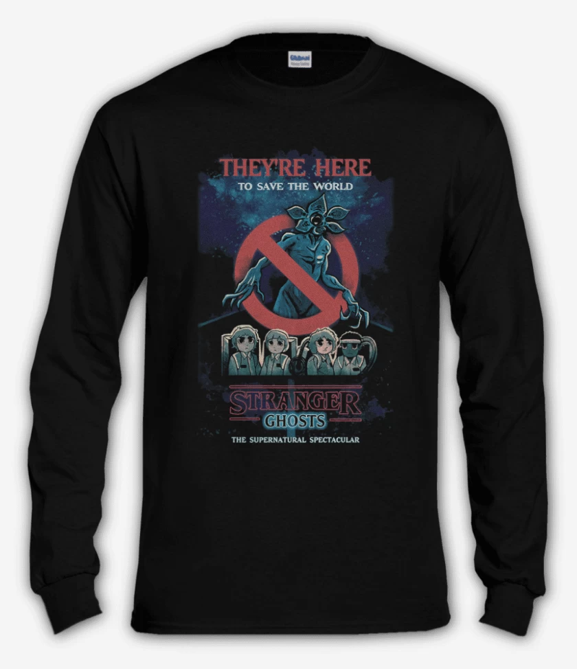 Polera manga larga Negro de Stranger ghosts