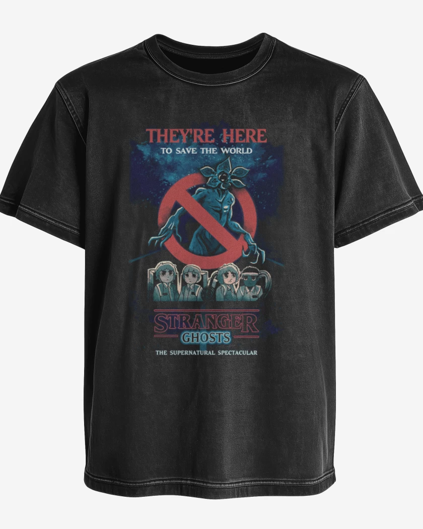 Polera desgastada Stranger ghosts