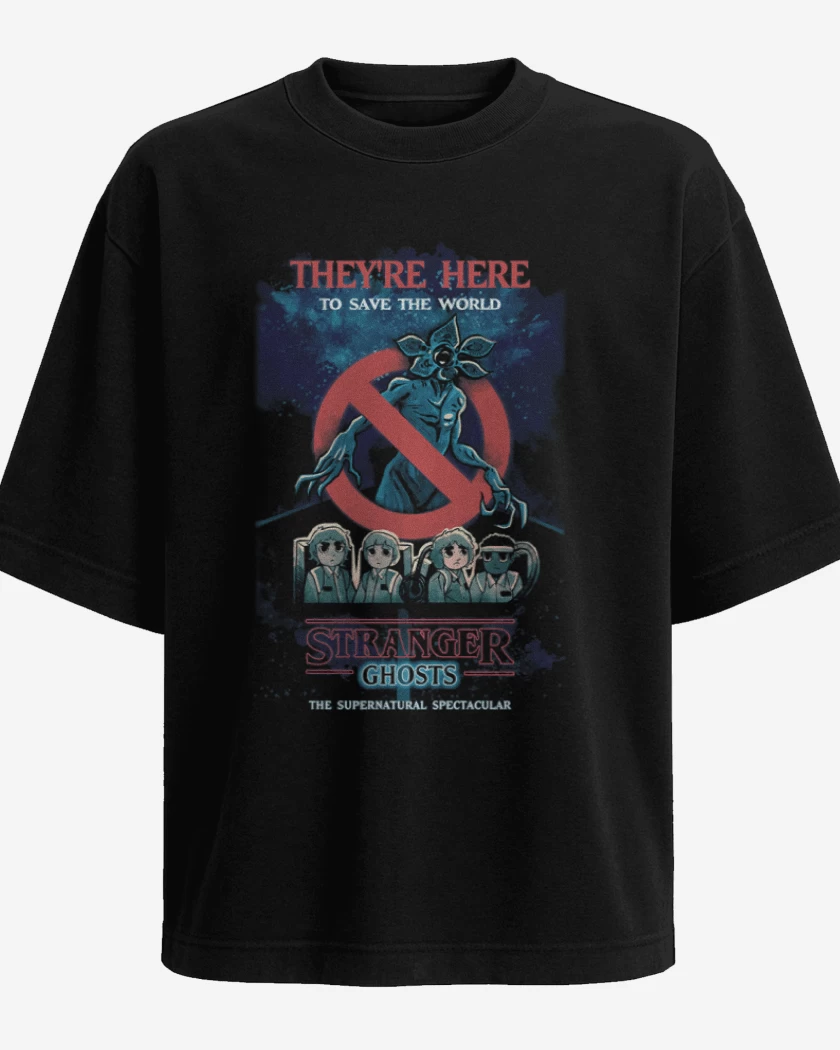 Polera Oversize Negro de Stranger ghosts