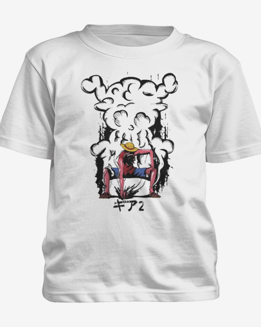 Polera de niño Blanco de luffy gear