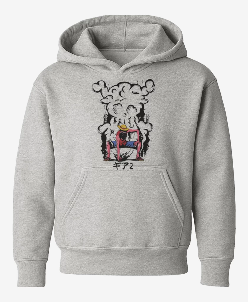 Poleron de niño Gris Melange de luffy gear