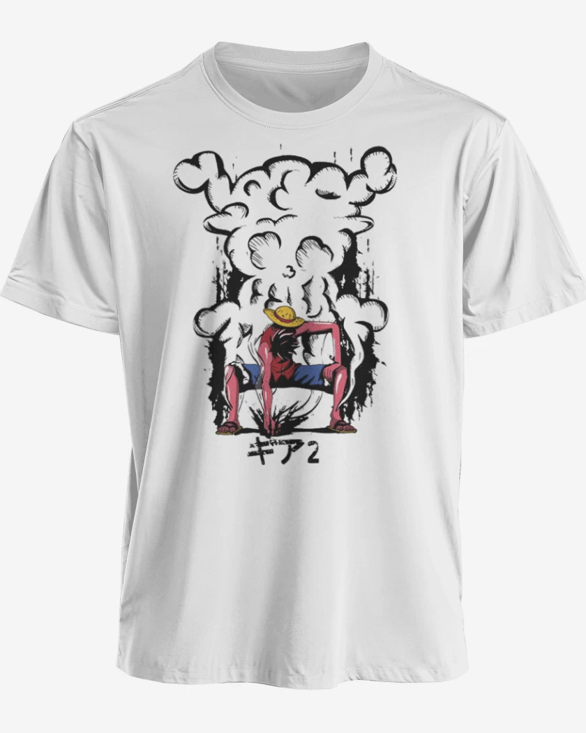Polera premium Blanco de luffy gear
