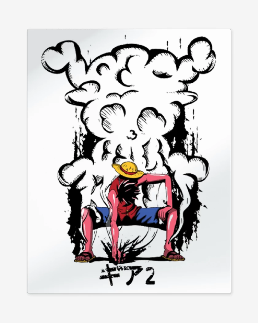 Print metalico Blanco de luffy gear