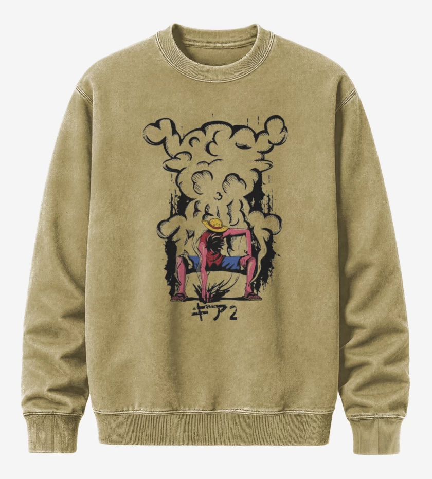 Poleron Polo Acid Wash Beige de luffy gear