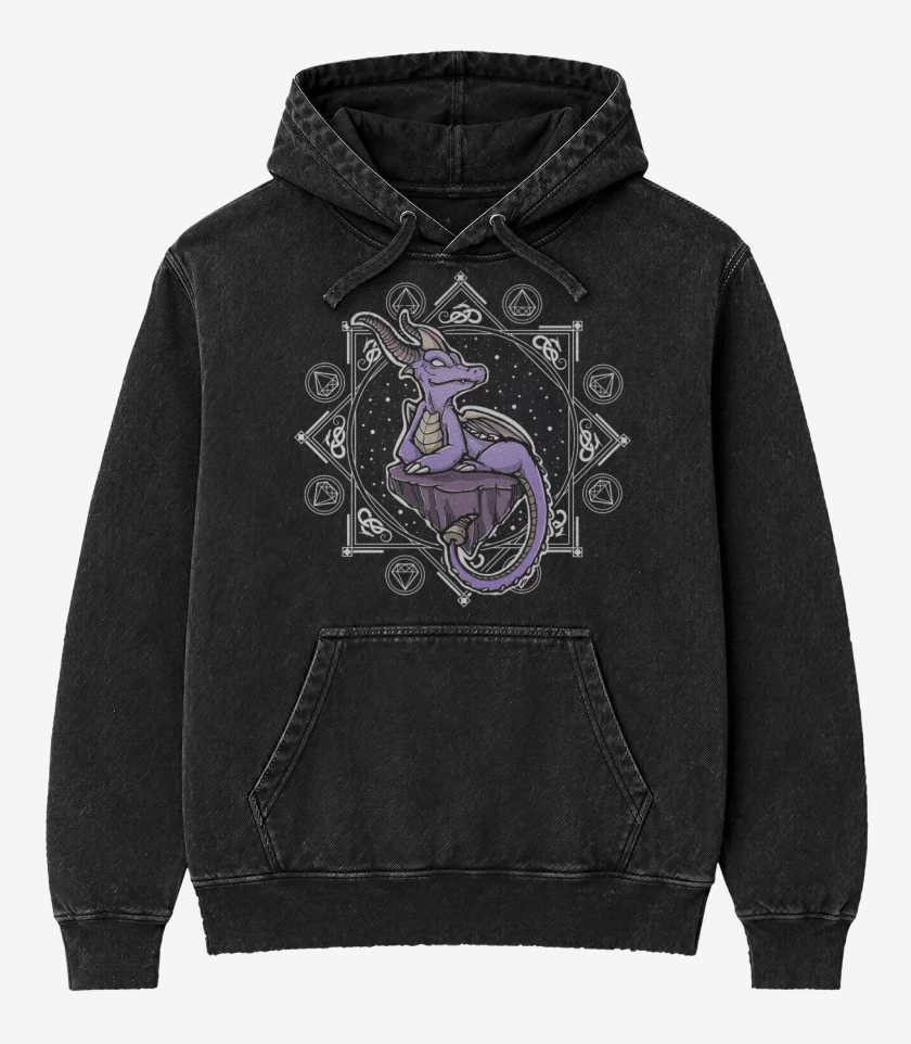 Poleron Canguro Acid Wash Negro de Spyro