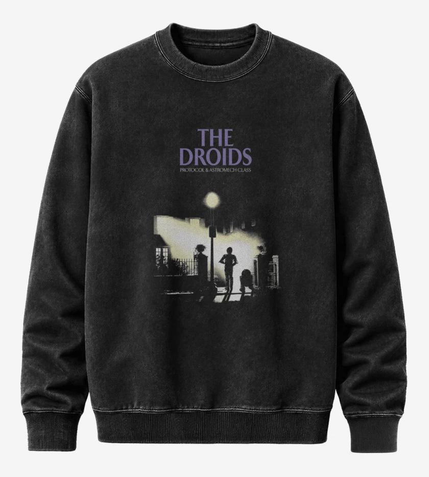 Poleron Polo Acid Wash Negro de The Droids