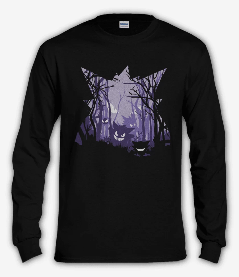 Polera manga larga Negro de big gengar