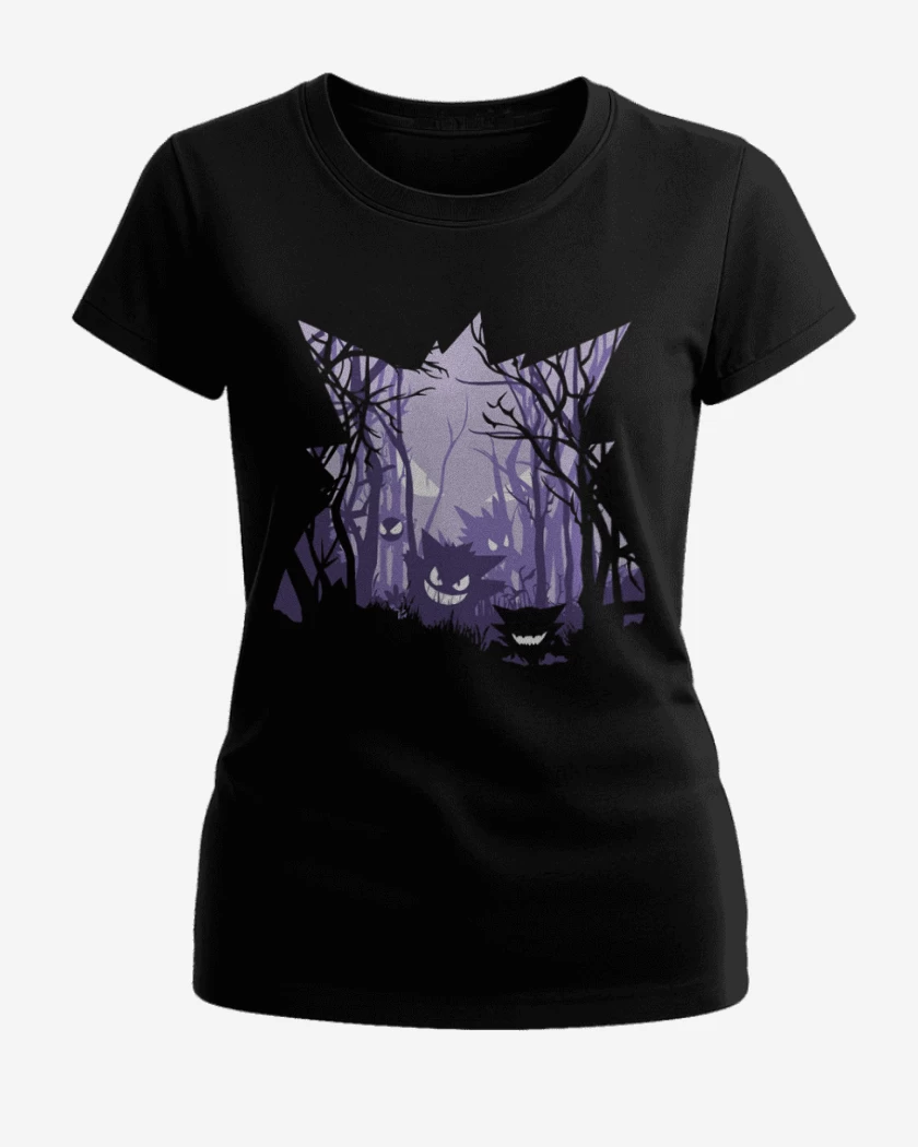 Polera de Mujer Negro de big gengar