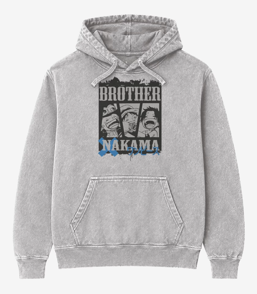 Poleron Canguro Acid Wash Gris Melange de Nakamas