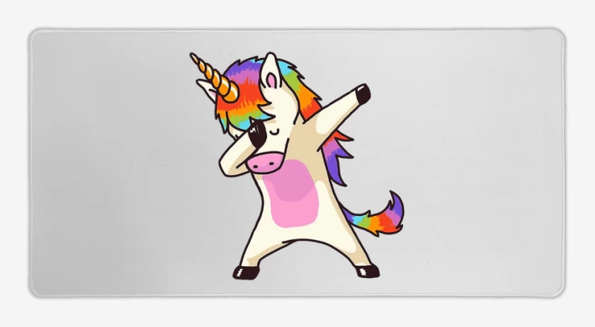 Mouse pad Gamer Blanco de Unicornio