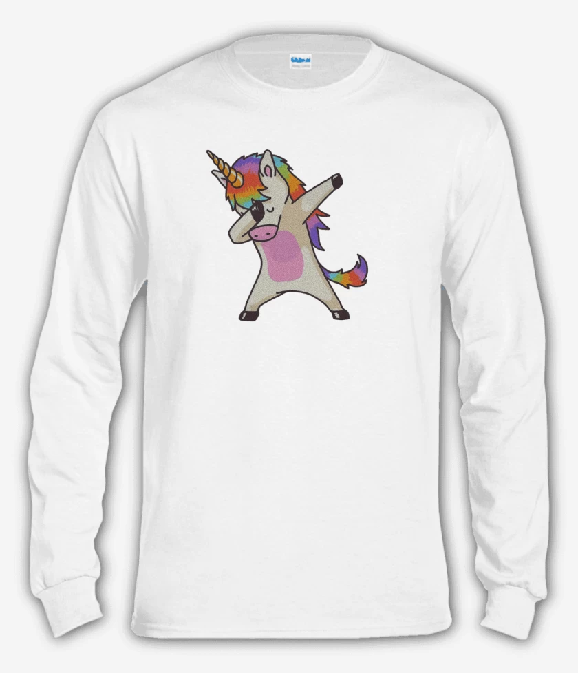 Polera manga larga Blanco de Unicornio