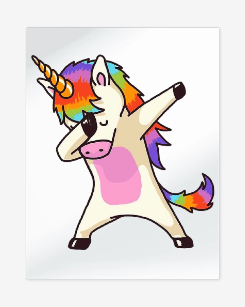 Print metalico Blanco de Unicornio