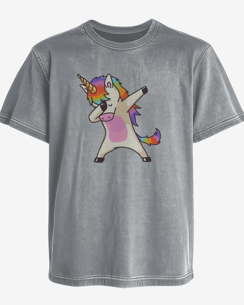 Polera desgastada Gris Melange de Unicornio