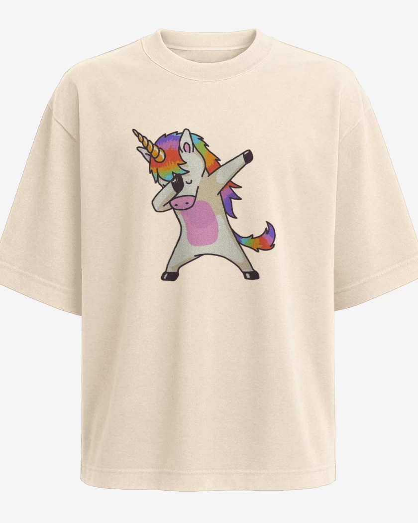 Polera Oversize Beige de Unicornio