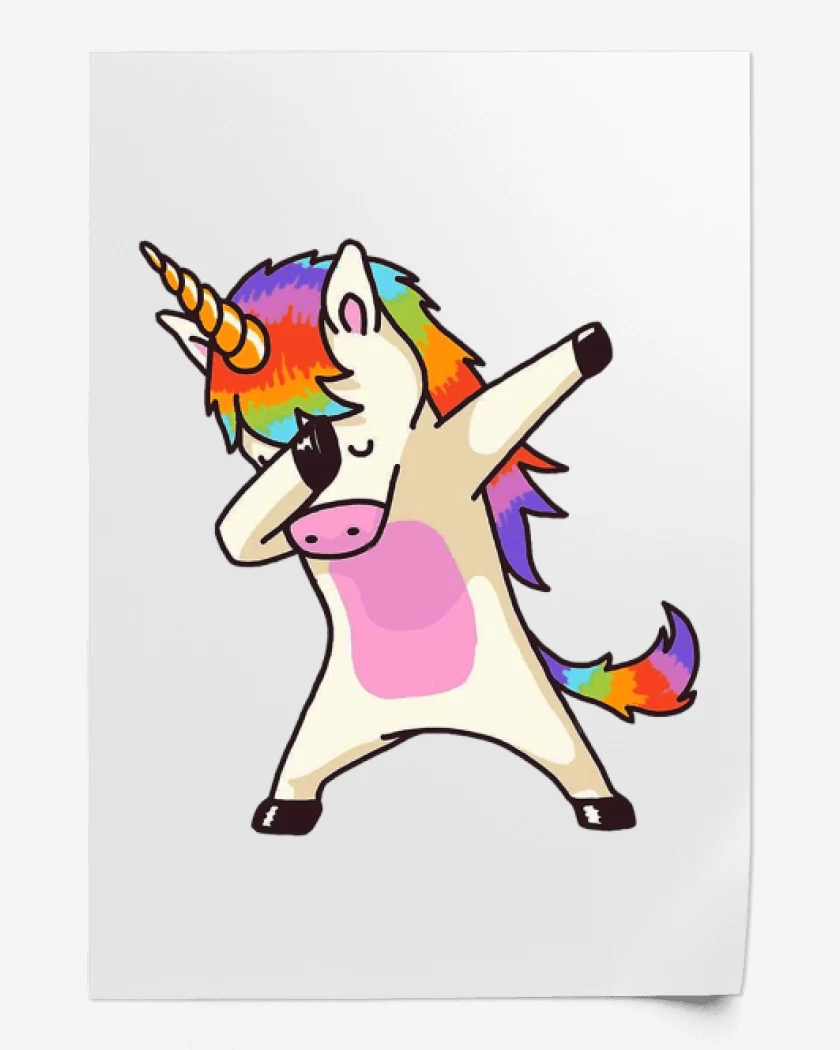 Print Blanco de Unicornio