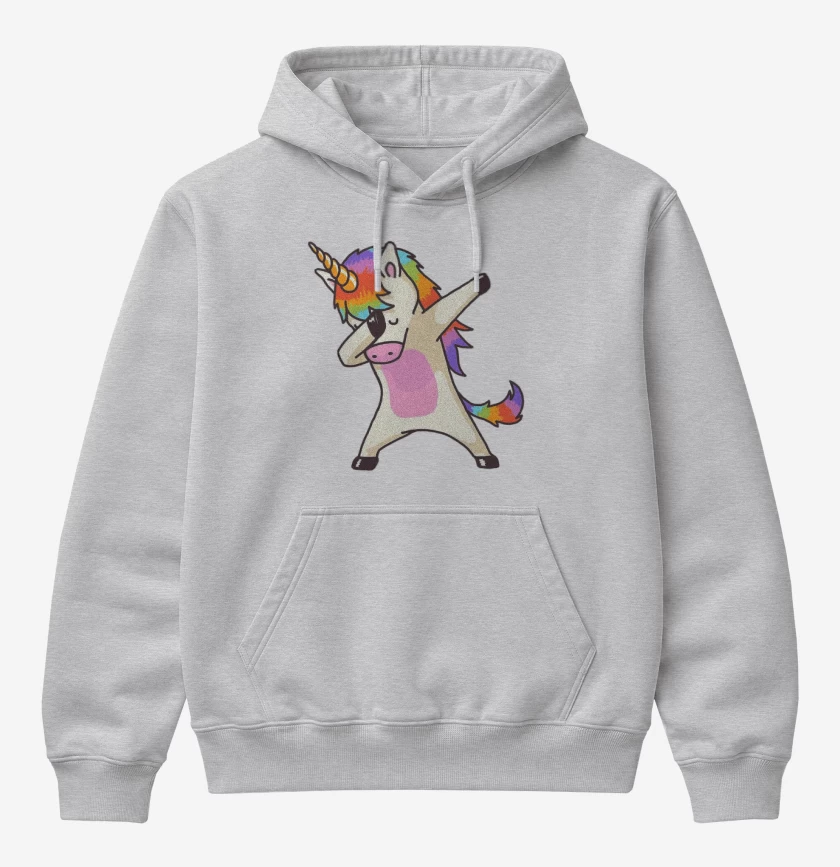 Poleron Canguro básico Gris Melange de Unicornio