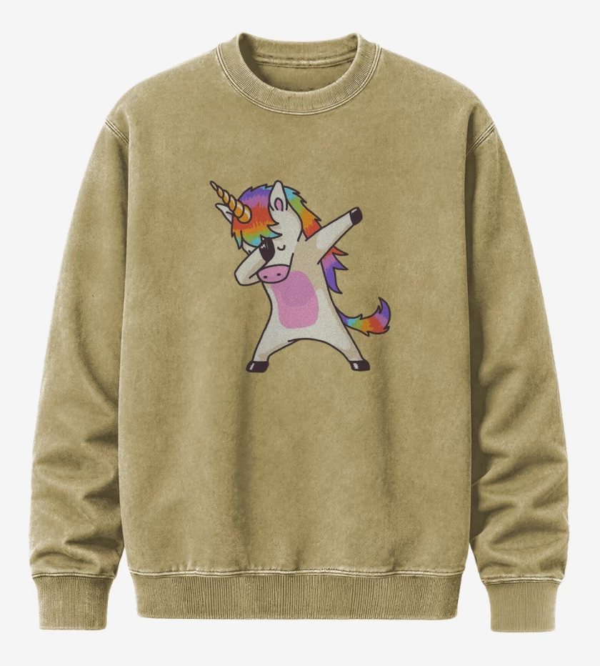 Poleron Polo Acid Wash Beige de Unicornio
