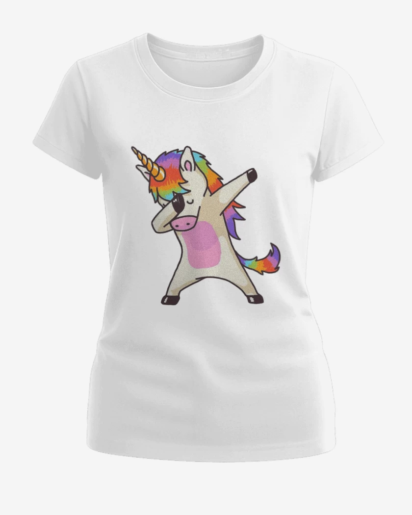 Polera de Mujer Blanco de Unicornio