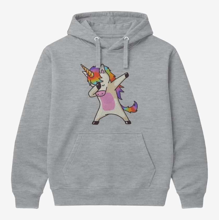 Polerón Canguro Gris Melange de Unicornio