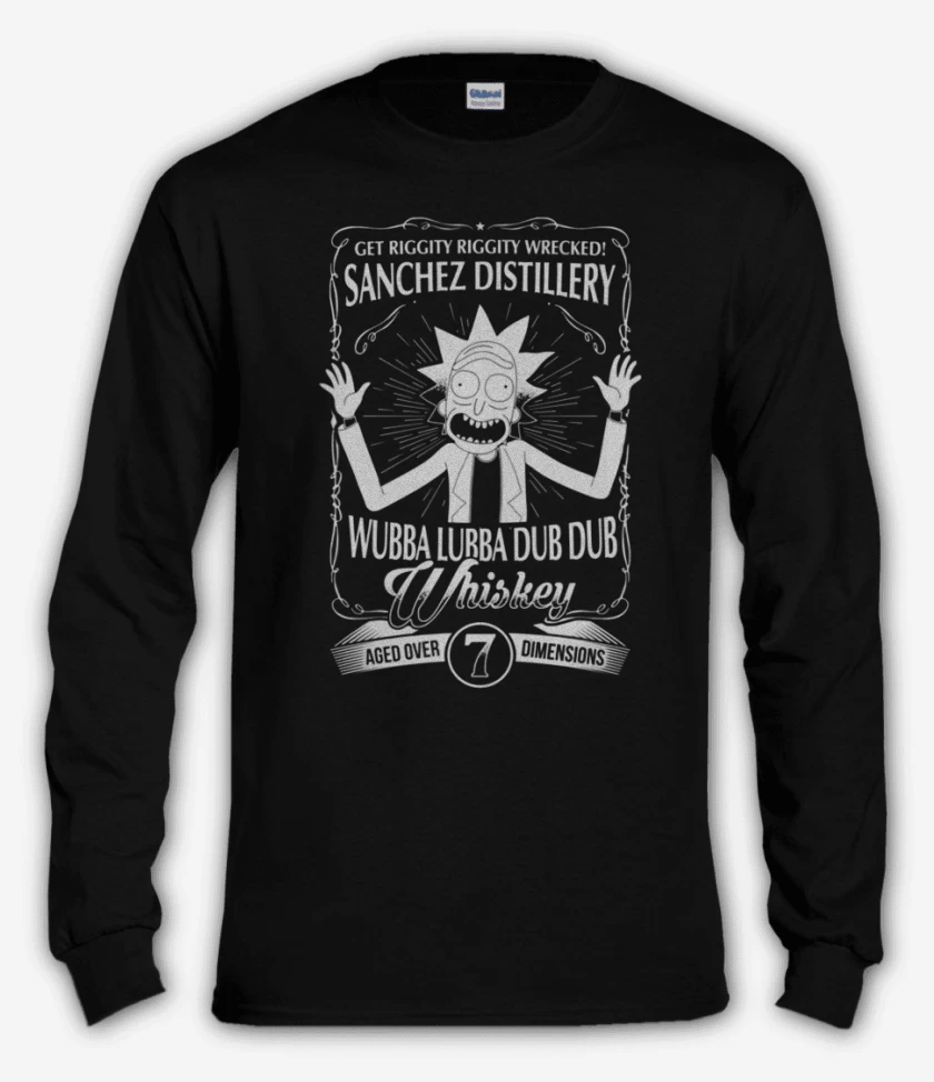 Polera manga larga Negro de Sanchez distillery