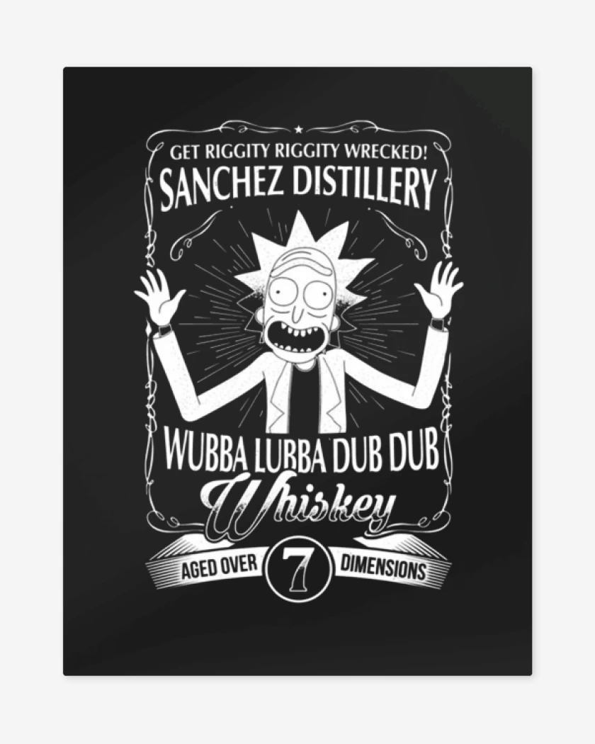 Print metalico Negro de Sanchez distillery