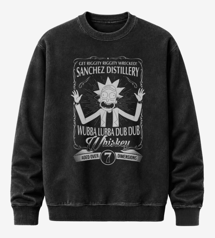Poleron Polo Acid Wash Negro de Sanchez distillery