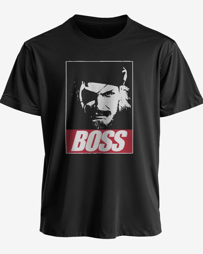 Polera premium Negro de Solid Snake - Boss