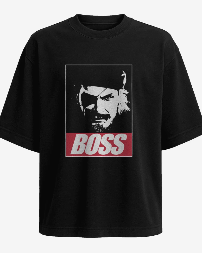 Polera Oversize Negro de Solid Snake - Boss