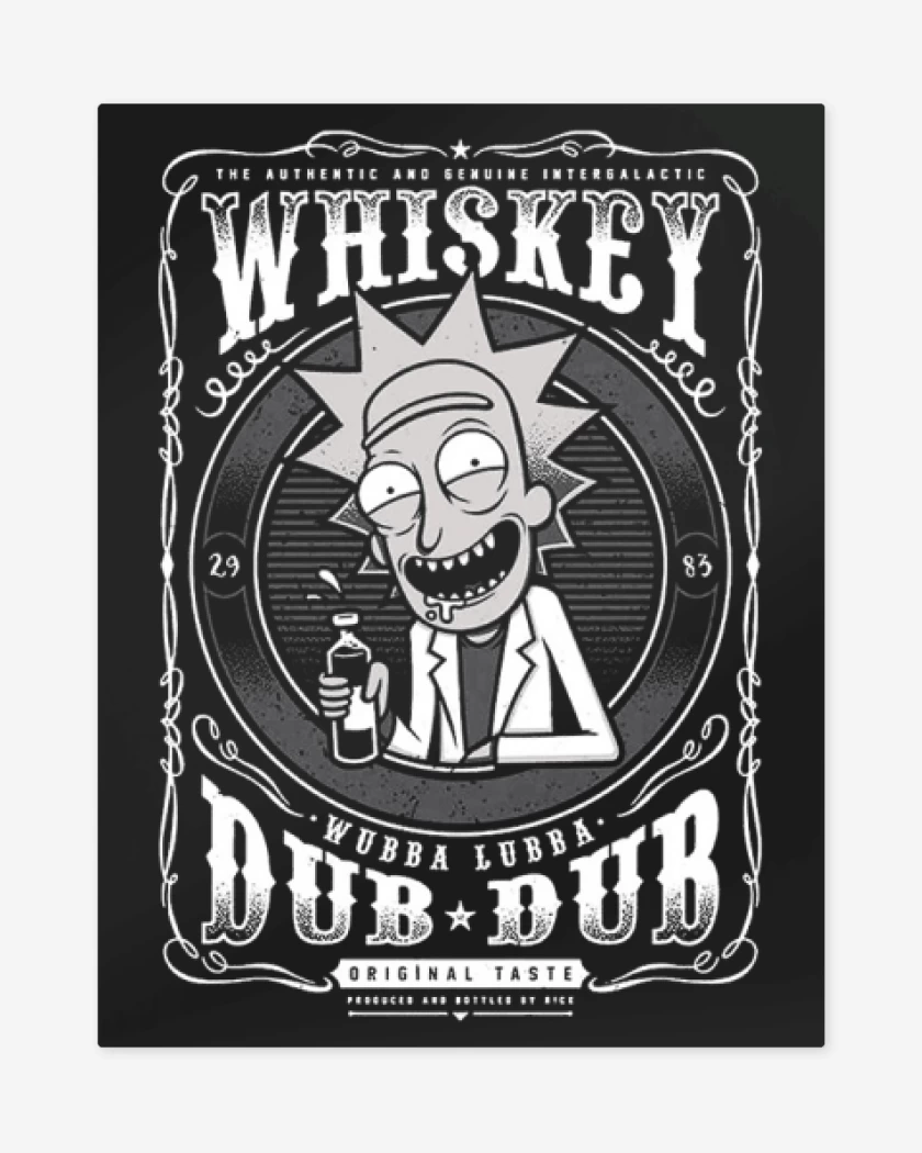 Print metalico Negro de whiskey dub dub