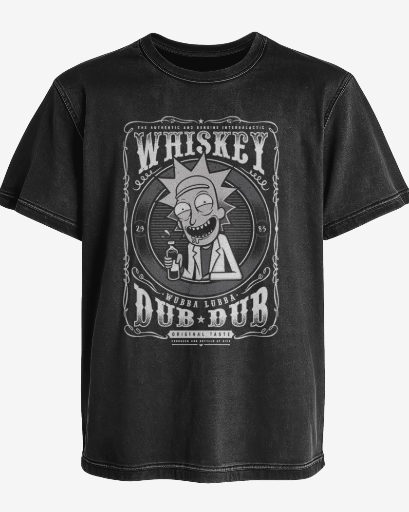 Polera desgastada Negro de whiskey dub dub