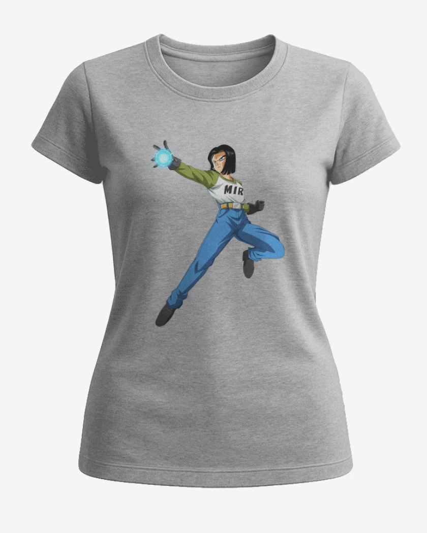 Polera de Mujer Gris Melange de Androide 17