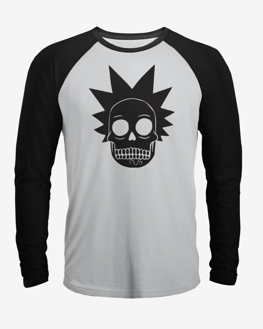 Polera Raglan Blanco / Negro de Skull rick