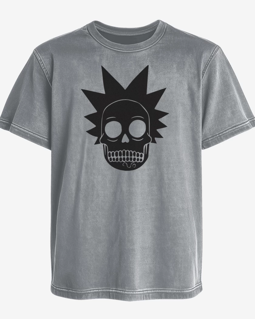 Polera desgastada Gris Melange de Skull rick