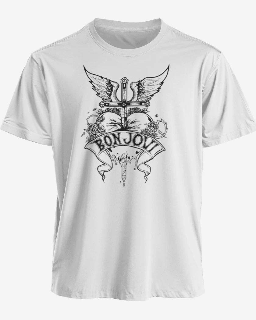 Polera premium Blanco de bon jovi